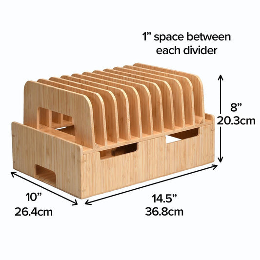 Bamboo 12-Port Charging Station & Docking Organizer for Smartphones, Tablets, Family-Sized (Combos Included)